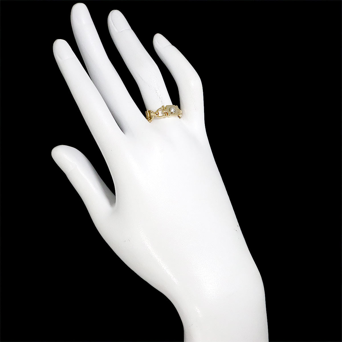 Santos de Diamond 1P Ring 18K YG 750 Size53 7.5-7.75(US)