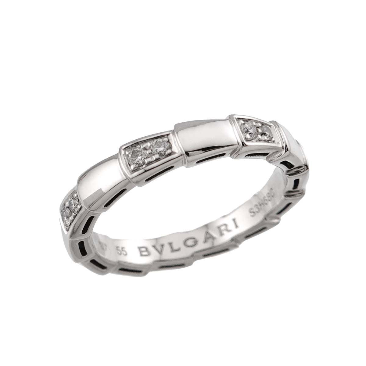 Serpenti Viper Diamond Ring 18K White Gold 750 size55 7.25(US)