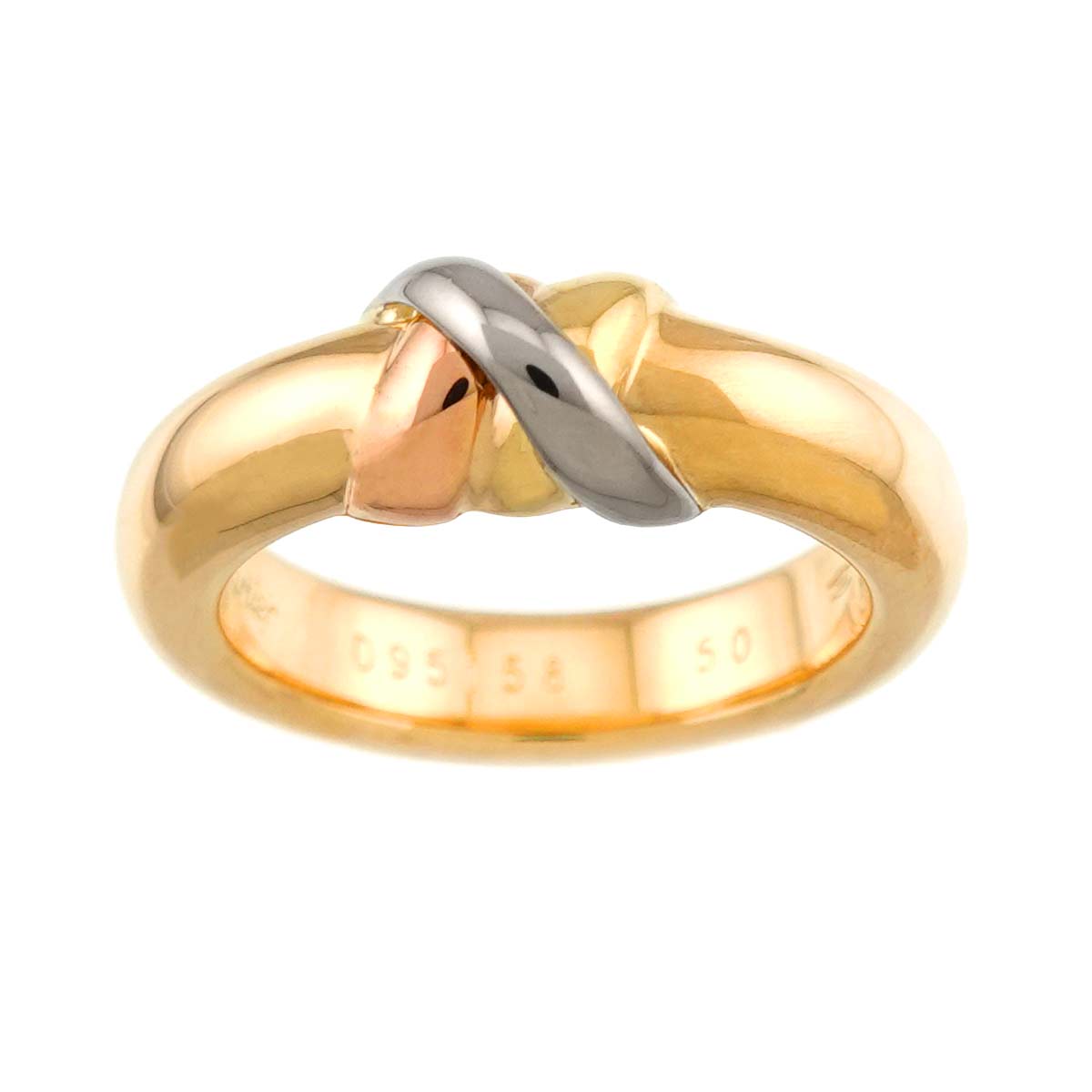 Thread Trinity Ring 18K YG WG PG 750 Size50 5-5.25(US)