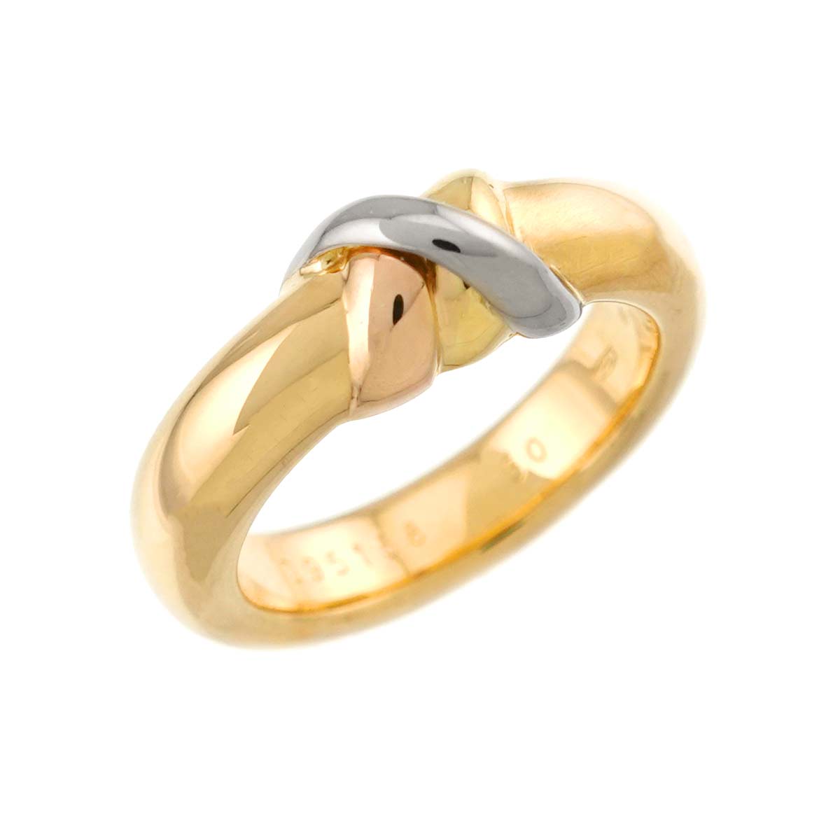 Thread Trinity Ring 18K YG WG PG 750 Size50 5-5.25(US)
