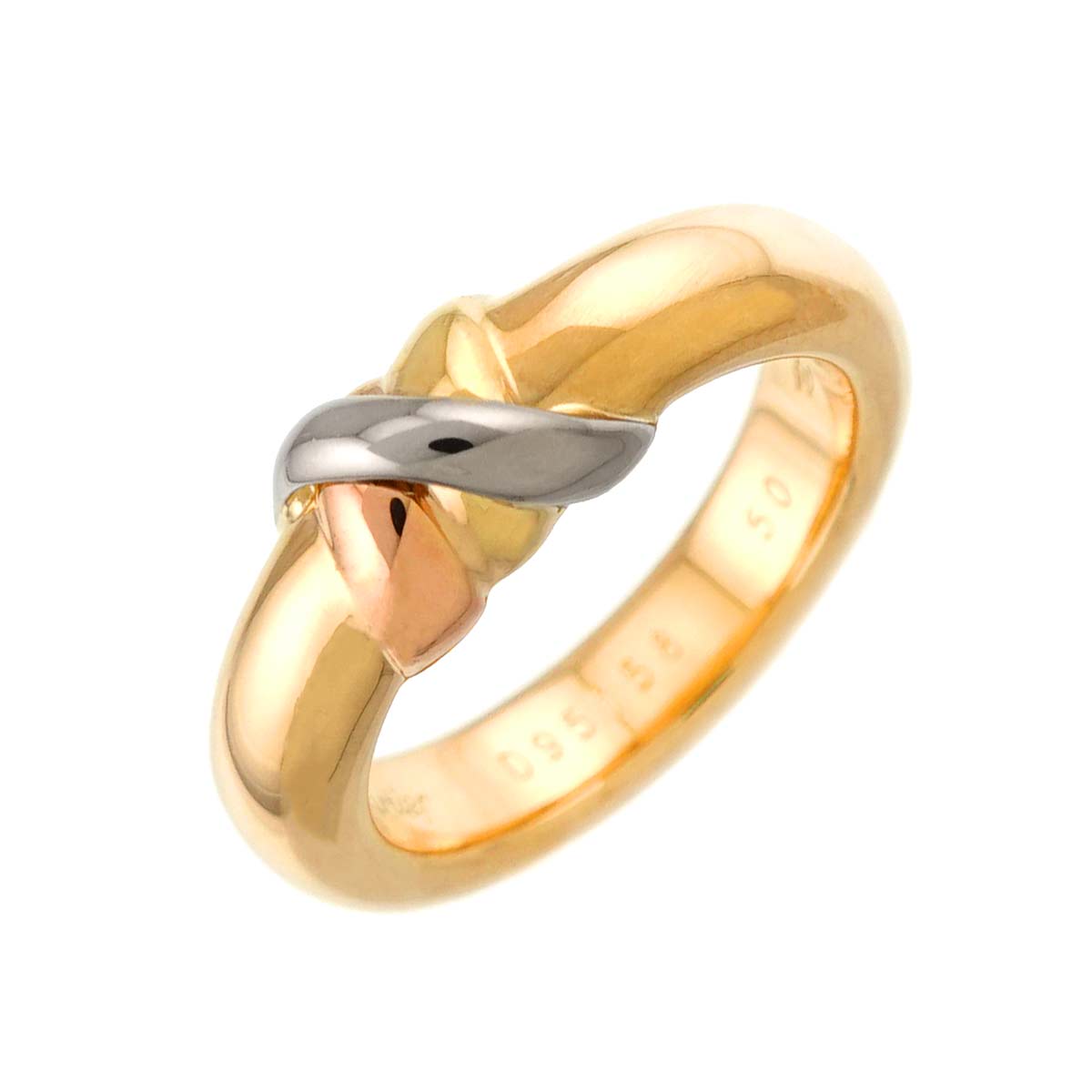 Thread Trinity Ring 18K YG WG PG 750 Size50 5-5.25(US)