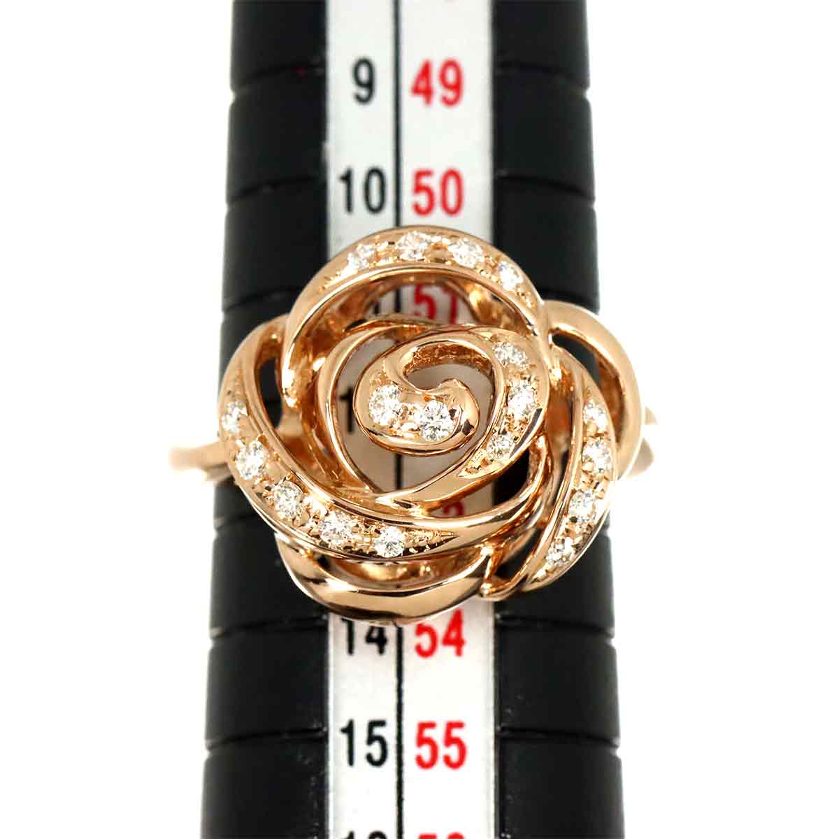 Diamond 0.22ct Ring 18K Pink Gold 750 Size6.25-6.5(US)