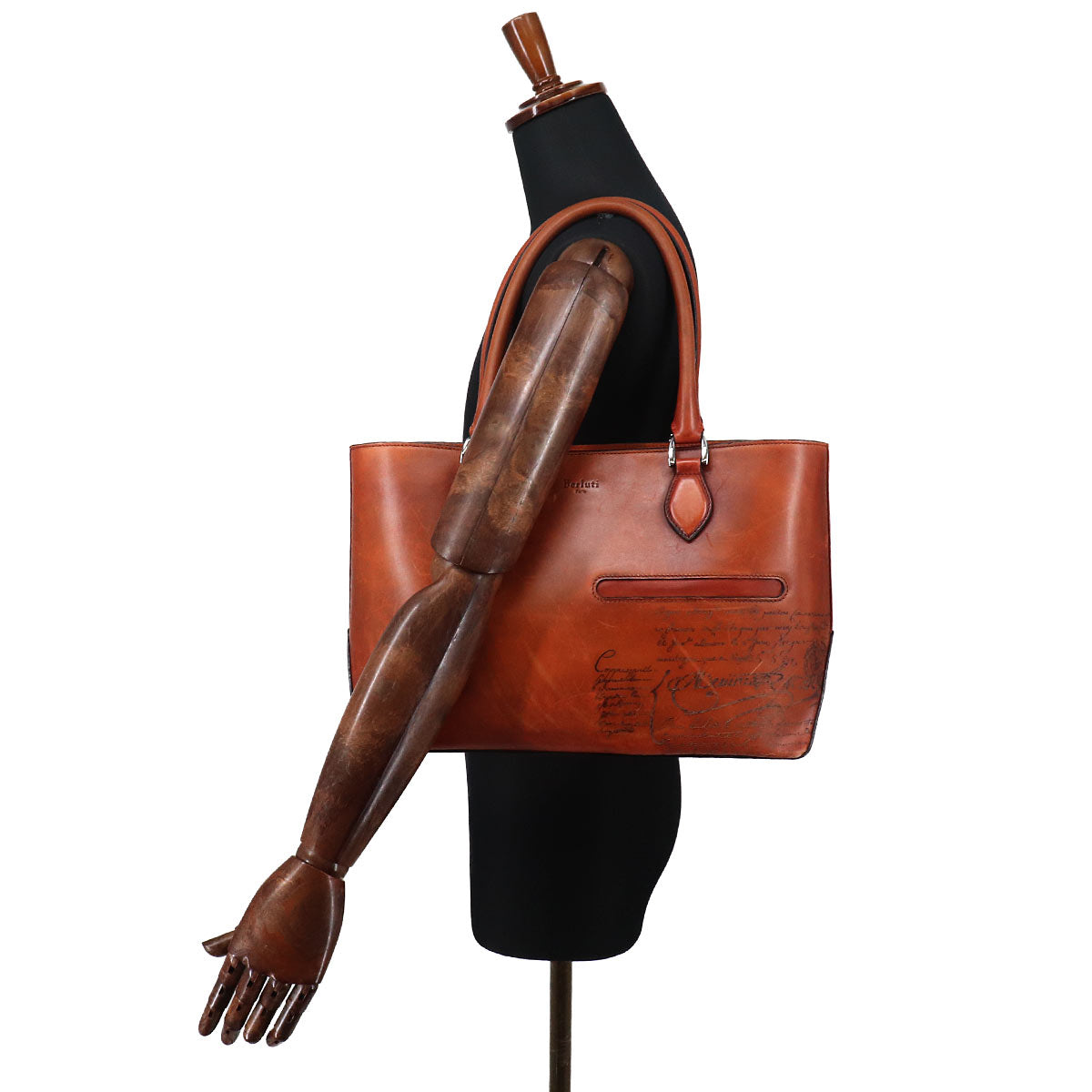 Calligraphy Toujours Tote Bag Venezia Leather Brown