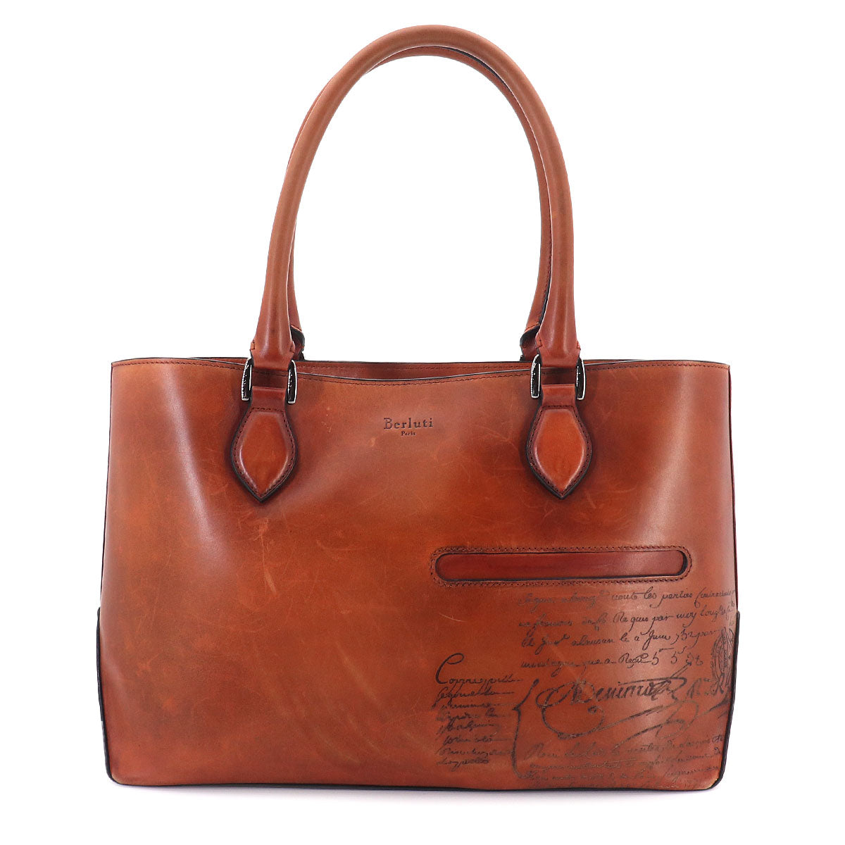 Calligraphy Toujours Tote Bag Venezia Leather Brown
