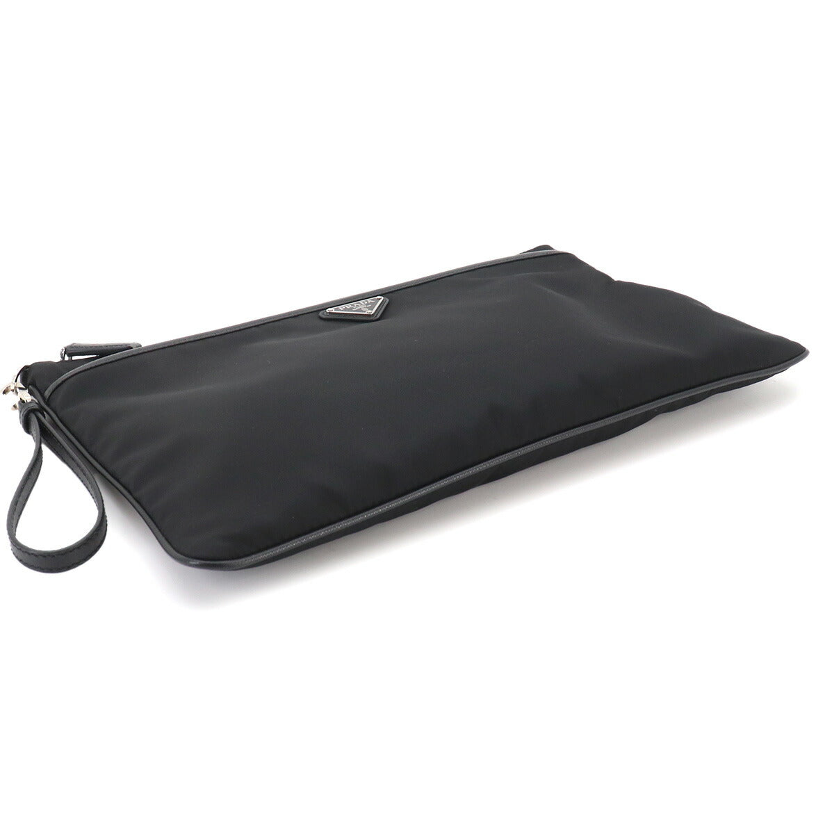 Clutch Bag Nylon Saffiano Leather Black 2VN012 Purse