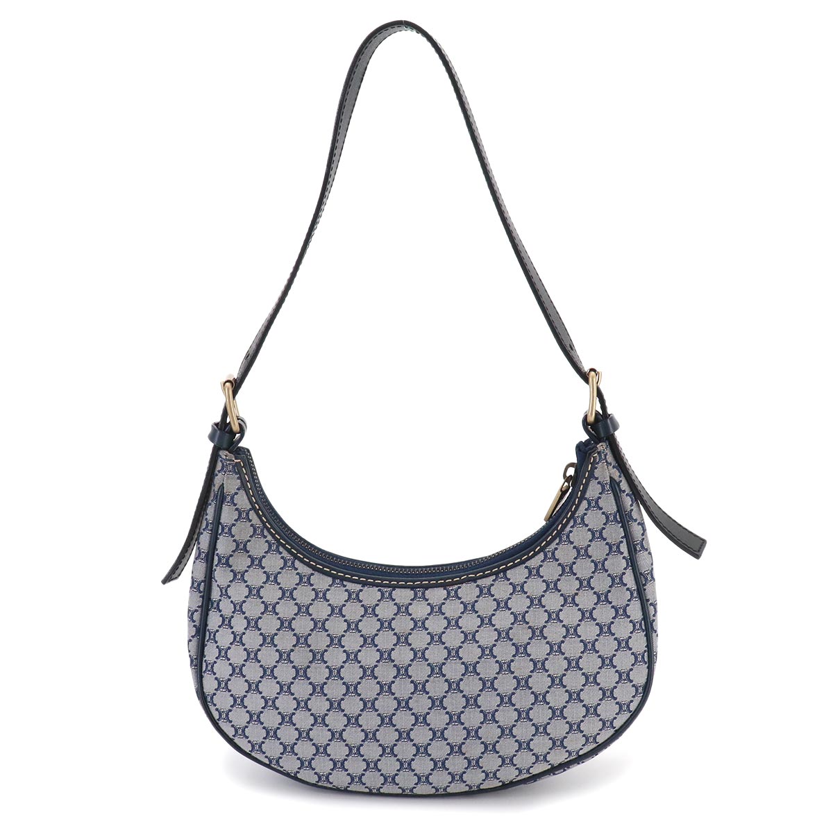 Macadam Shoulder Bag Canvas Leather Blue Vintage
