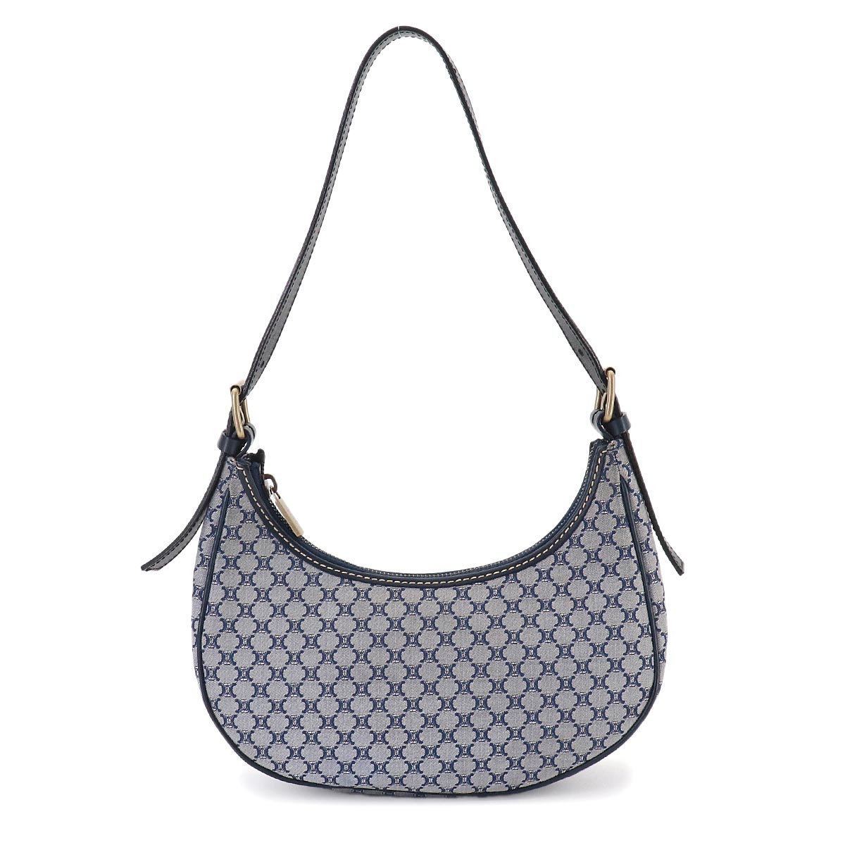 Macadam Shoulder Bag Canvas Leather Blue Vintage