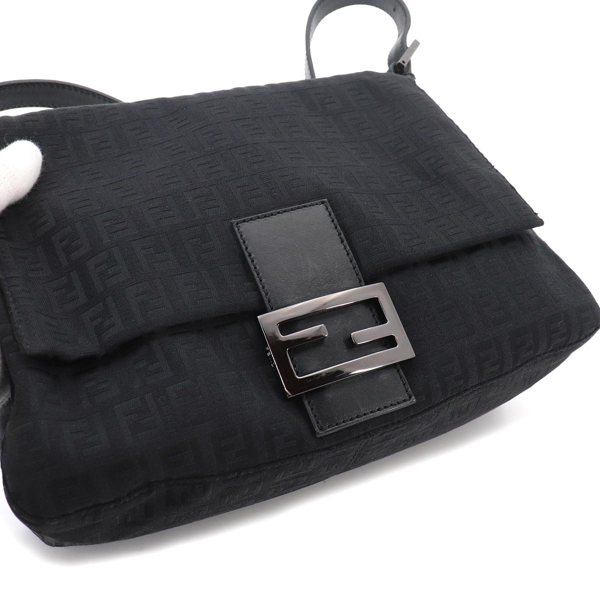 Zucchino Mamma Baguette Shoulder Bag Canvas Black 8BR001