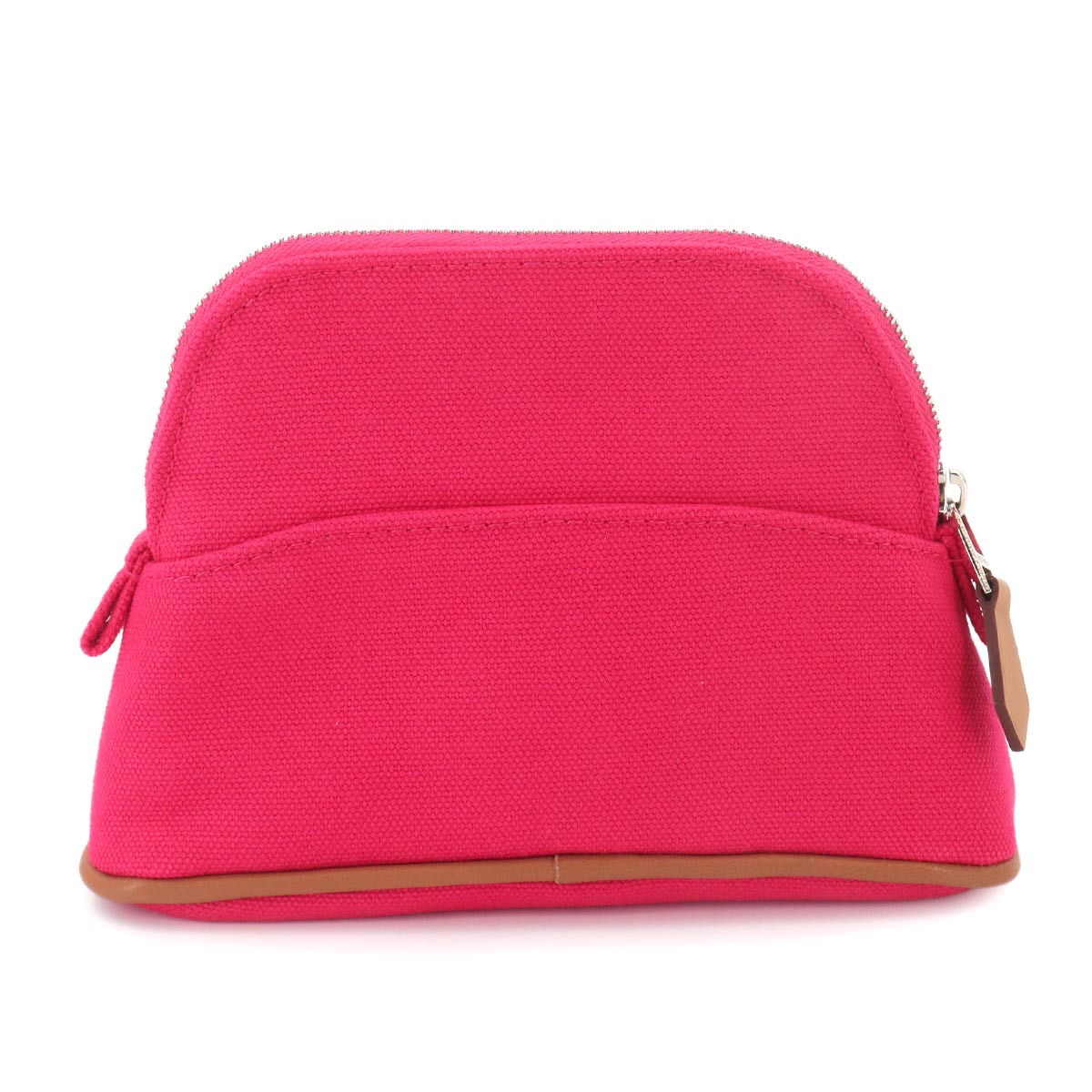 Bolide Pouch Mini mini Cotton Canvas Leather Hibiscus Purse