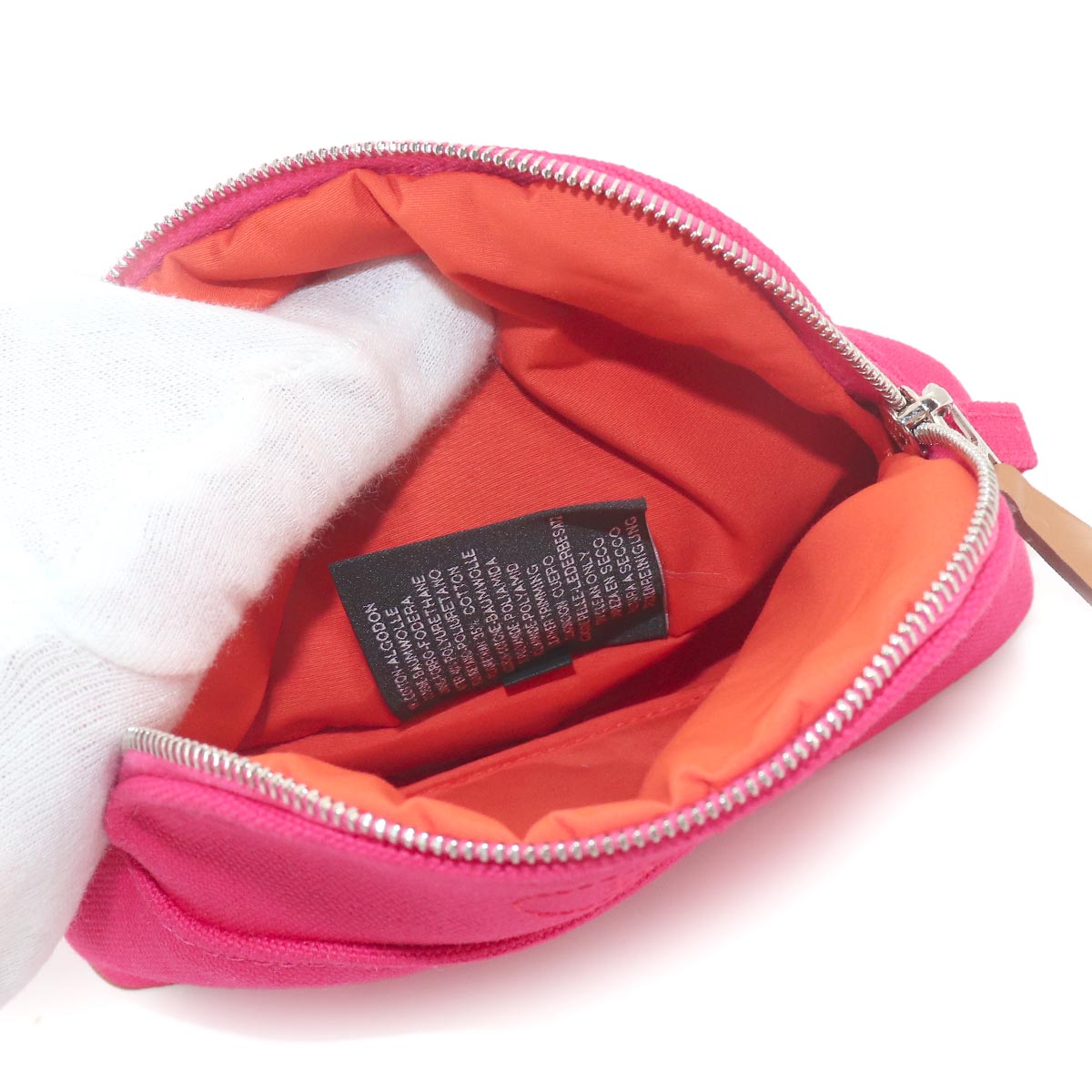 Bolide Pouch Mini mini Cotton Canvas Leather Hibiscus Purse
