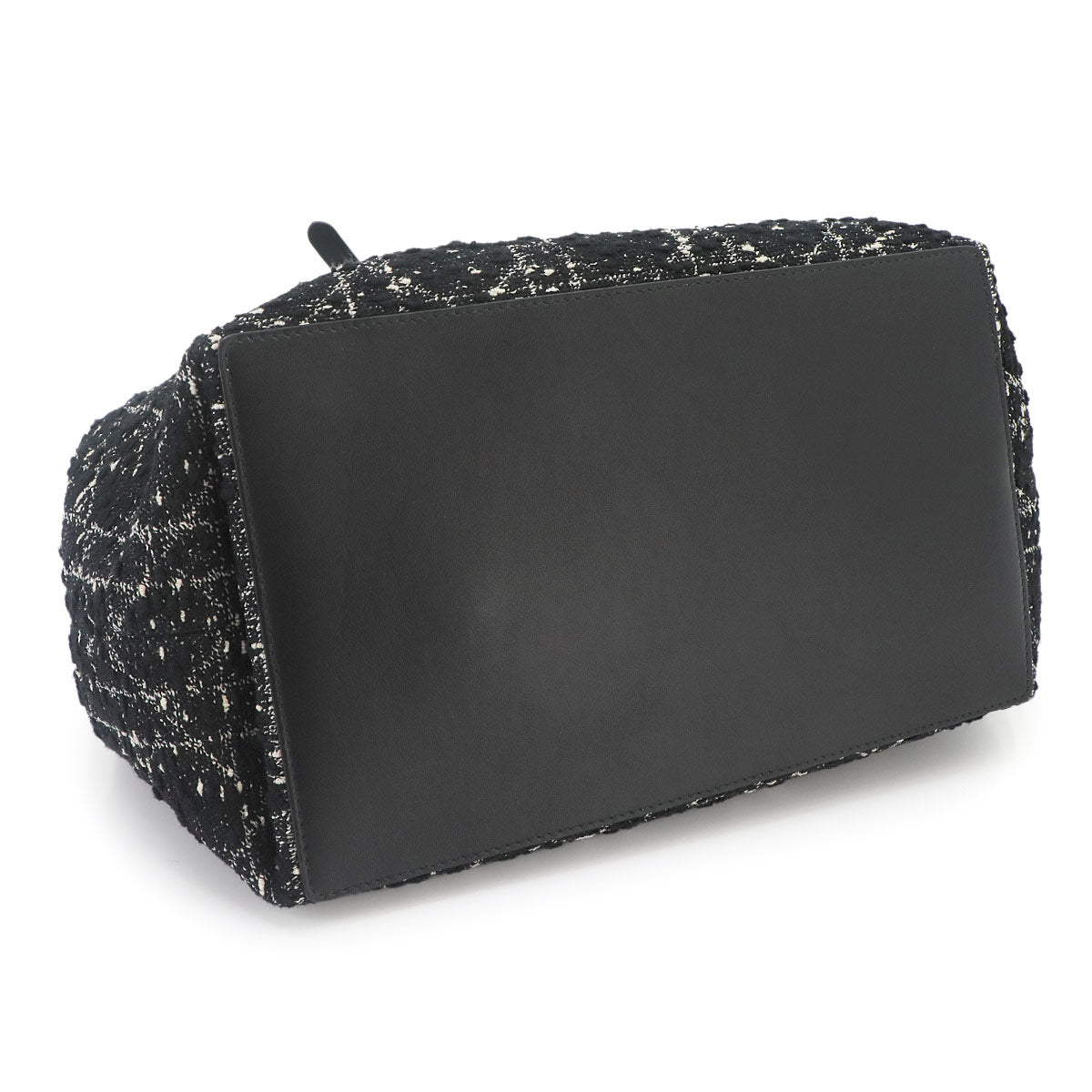 Cannage Toujours Medium Hand Bag Tweed Leather Black