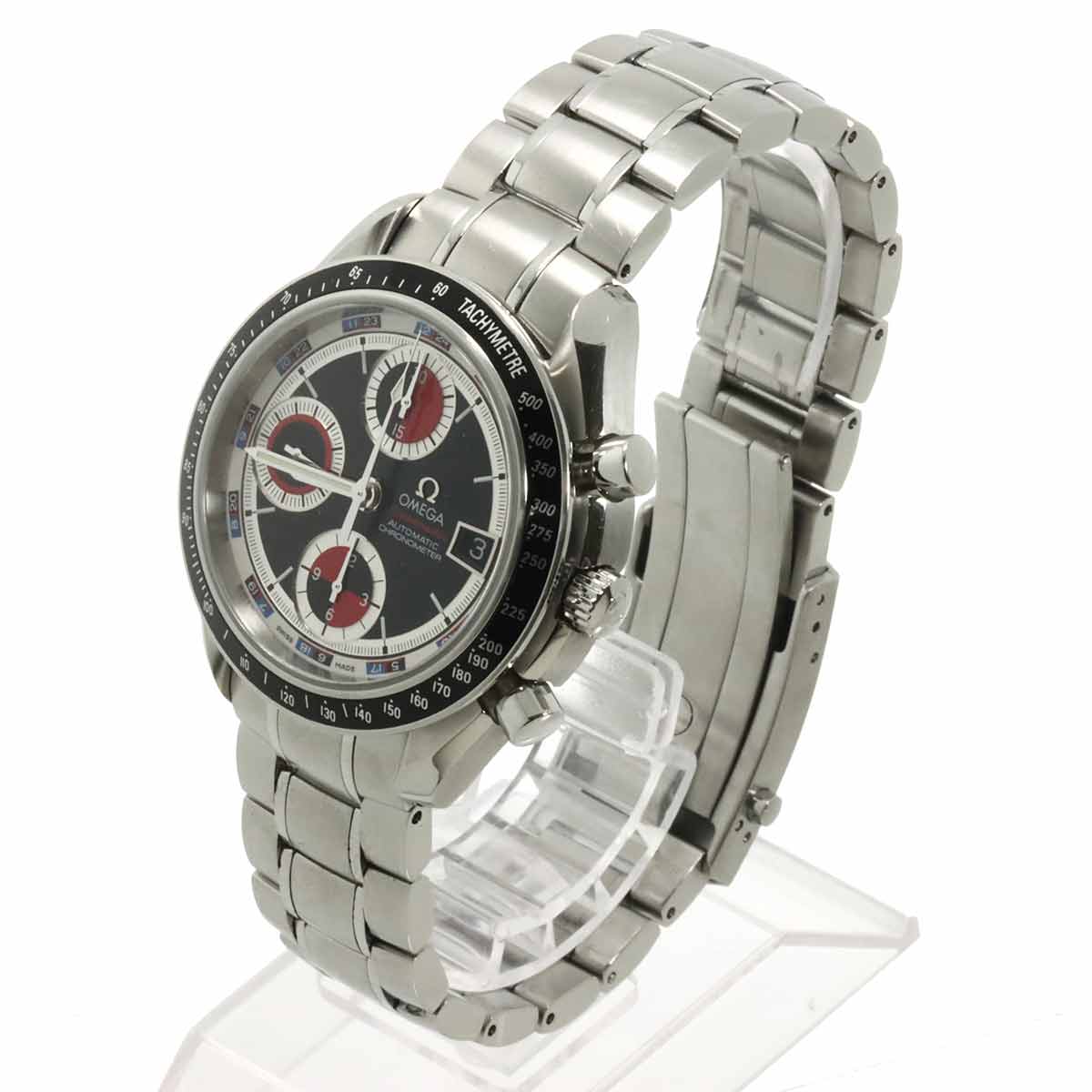 Speedmaster Date 3210.52 Chronograph Black Red Dial Mens Watch