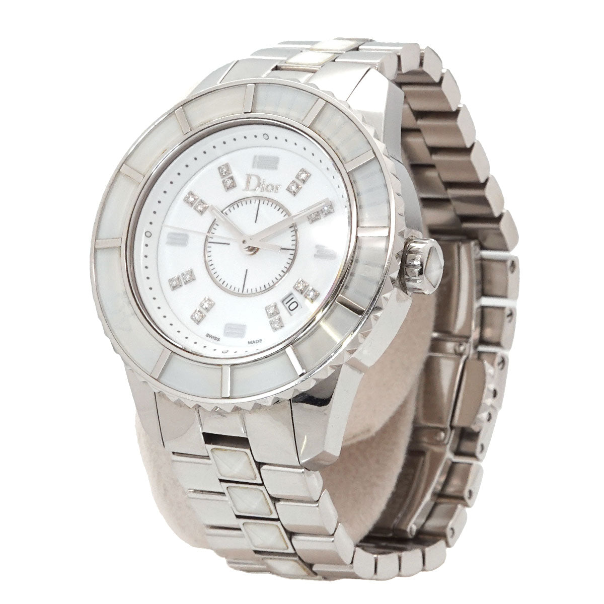 Christal CD113111 16P Diamond White Dial Ladies