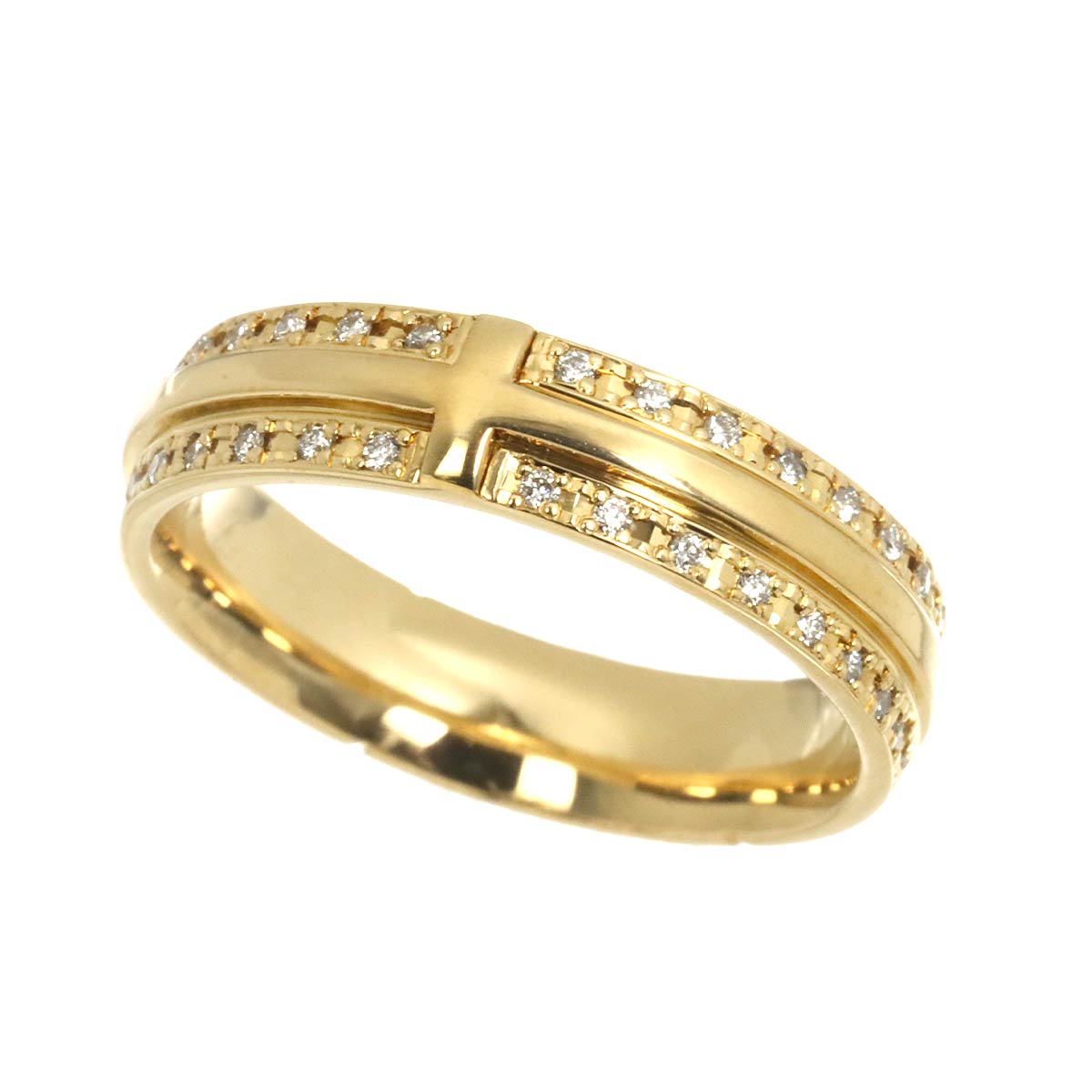 Diamond 0.18ct Ring 18K Yellow Gold 750 Size7.25(US)