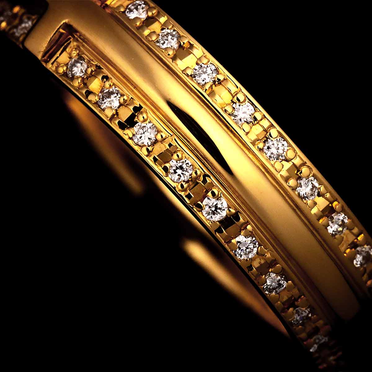 Diamond 0.18ct Ring 18K Yellow Gold 750 Size7.25(US)