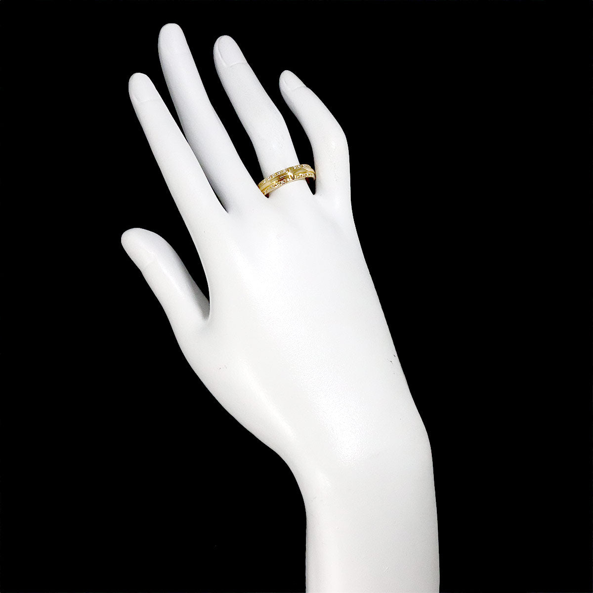Diamond 0.18ct Ring 18K Yellow Gold 750 Size7.25(US)