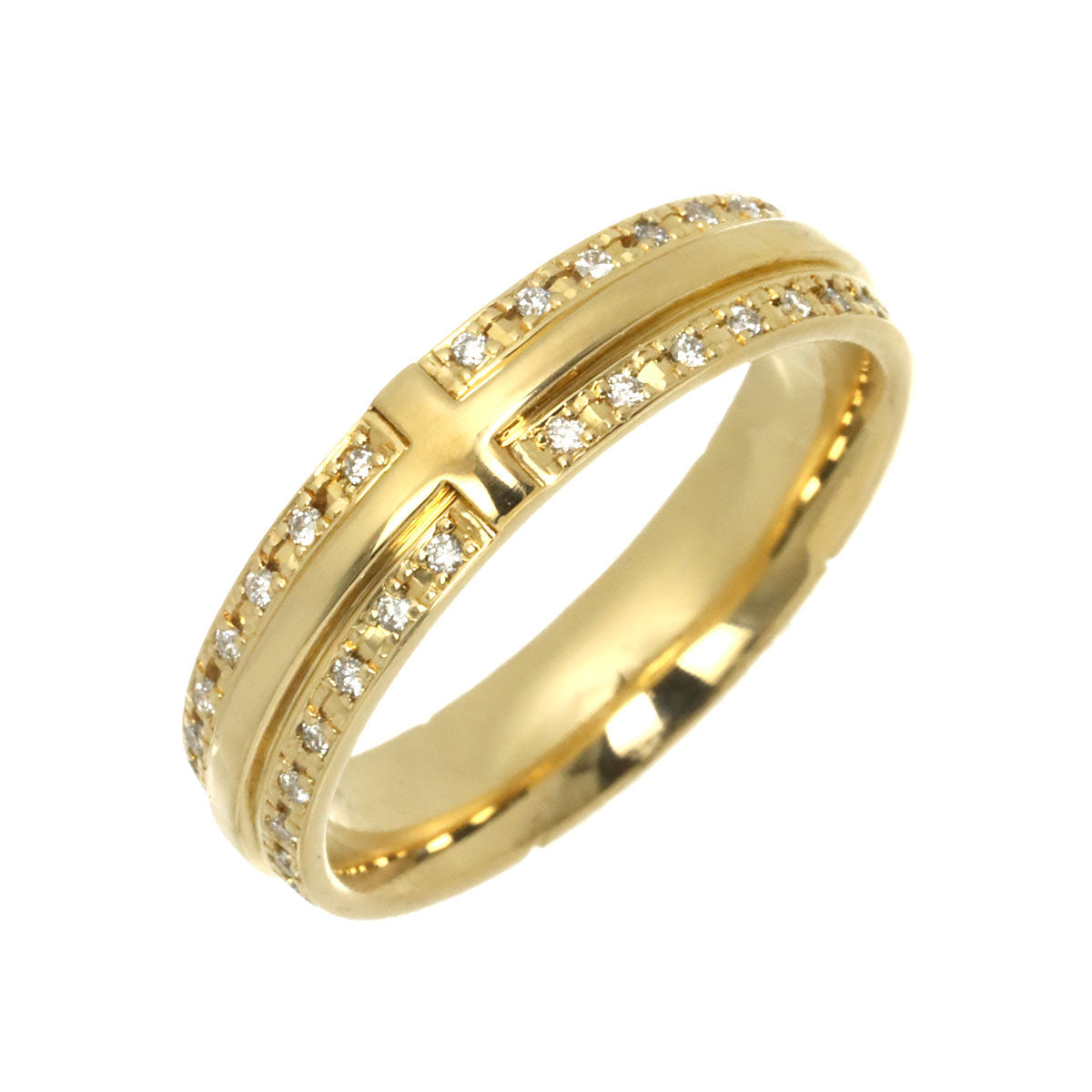 Diamond 0.18ct Ring 18K Yellow Gold 750 Size7.25(US)