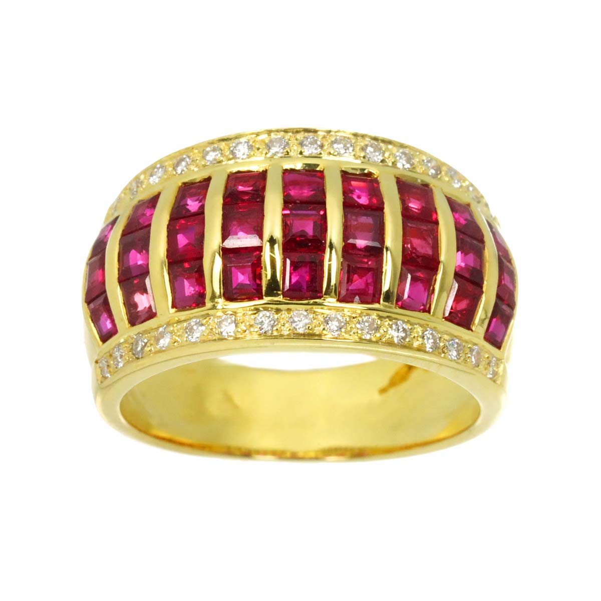 Ruby 2.79ct Diamond 0.186ct Ring 18K YG size6(US)