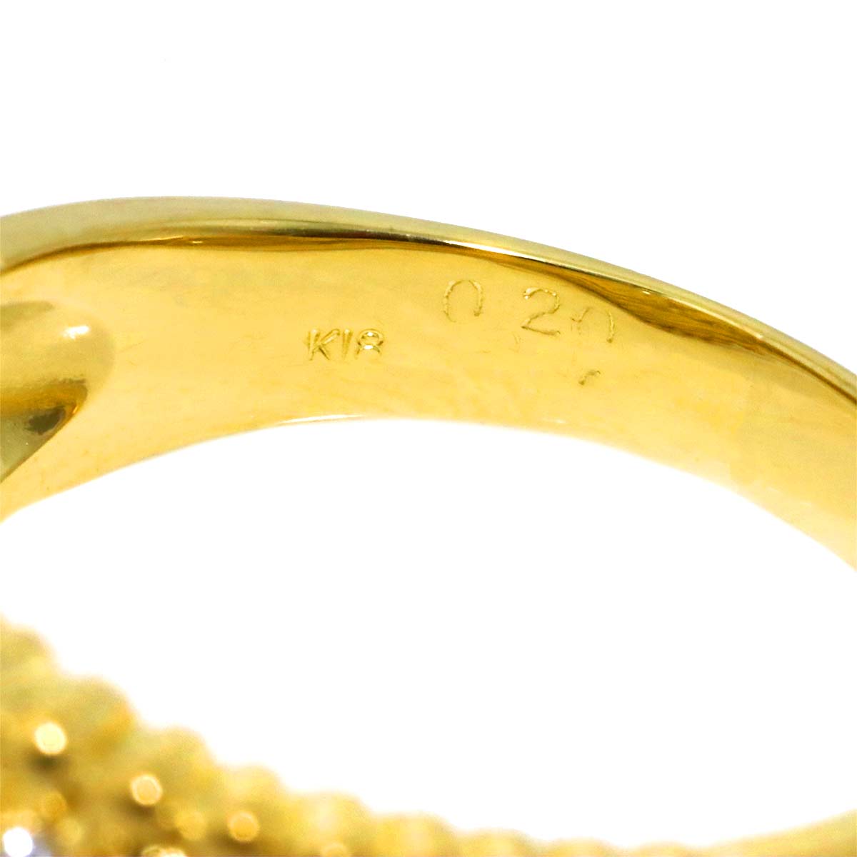 Diamond 0.20ct/0.31ct Ring 18K YG Yellow Gold 750 Size8.25(US)