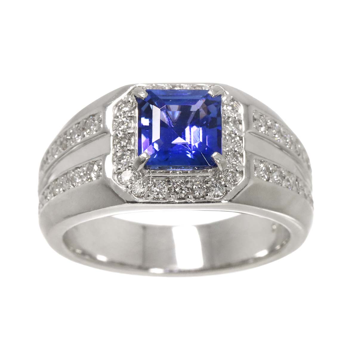 Tanzanite 2.02ct Diamond 0.60ct Ring Pt Platinum size8.25(US)