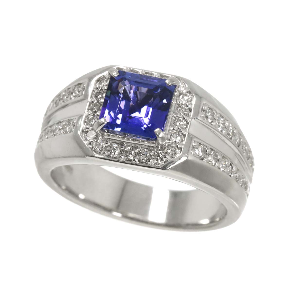 Tanzanite 2.02ct Diamond 0.60ct Ring Pt Platinum size8.25(US)