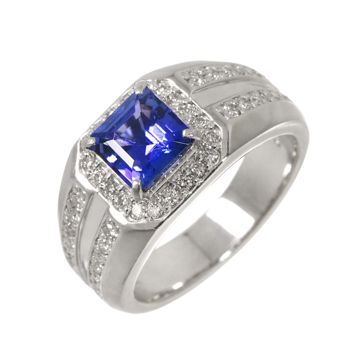 Tanzanite 2.02ct Diamond 0.60ct Ring Pt Platinum size8.25(US)