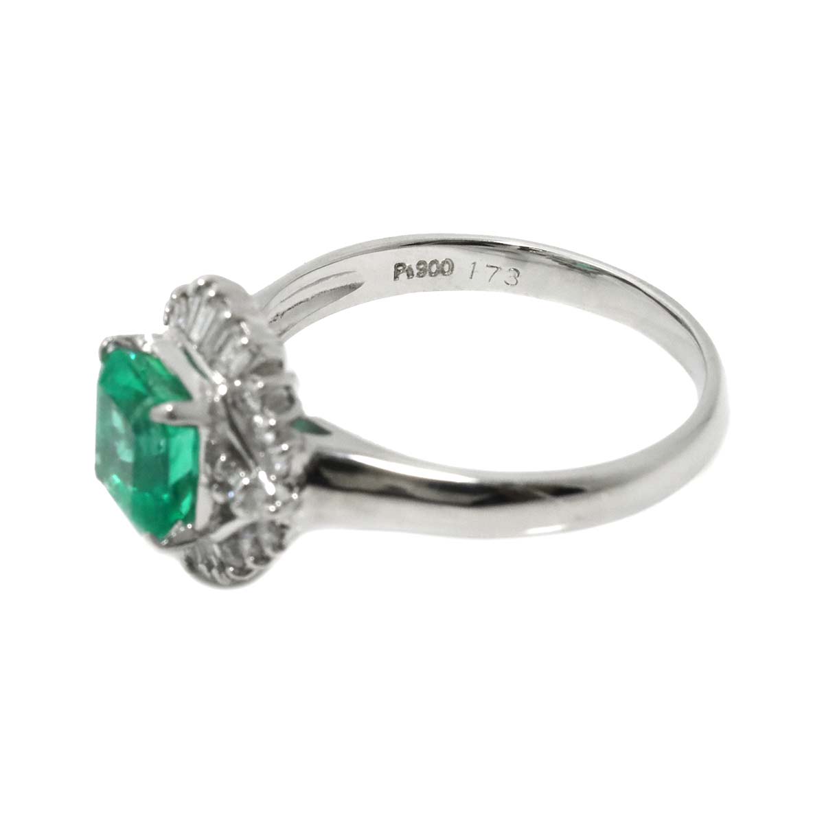 Emerald 1.73ct Diamond 0.45ct Ring Pt Platinum size8.75(US)