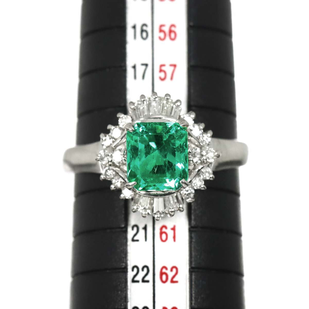 Emerald 1.73ct Diamond 0.45ct Ring Pt Platinum size8.75(US)