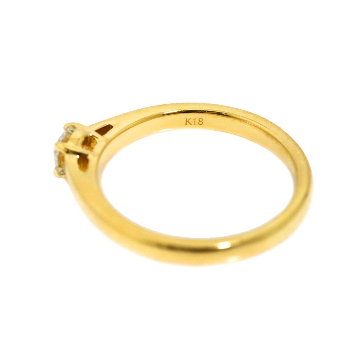 Diamond 0.218ct F/SI2/3EX Ring 18K YG Yellow Gold 750 3.75(US)