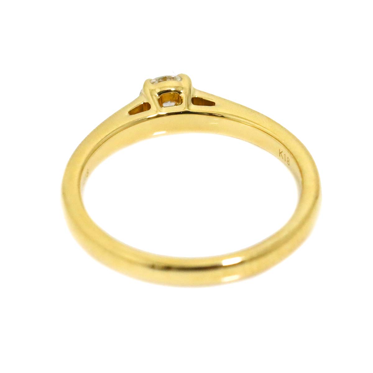 Diamond 0.218ct F/SI2/3EX Ring 18K YG Yellow Gold 750 3.75(US)