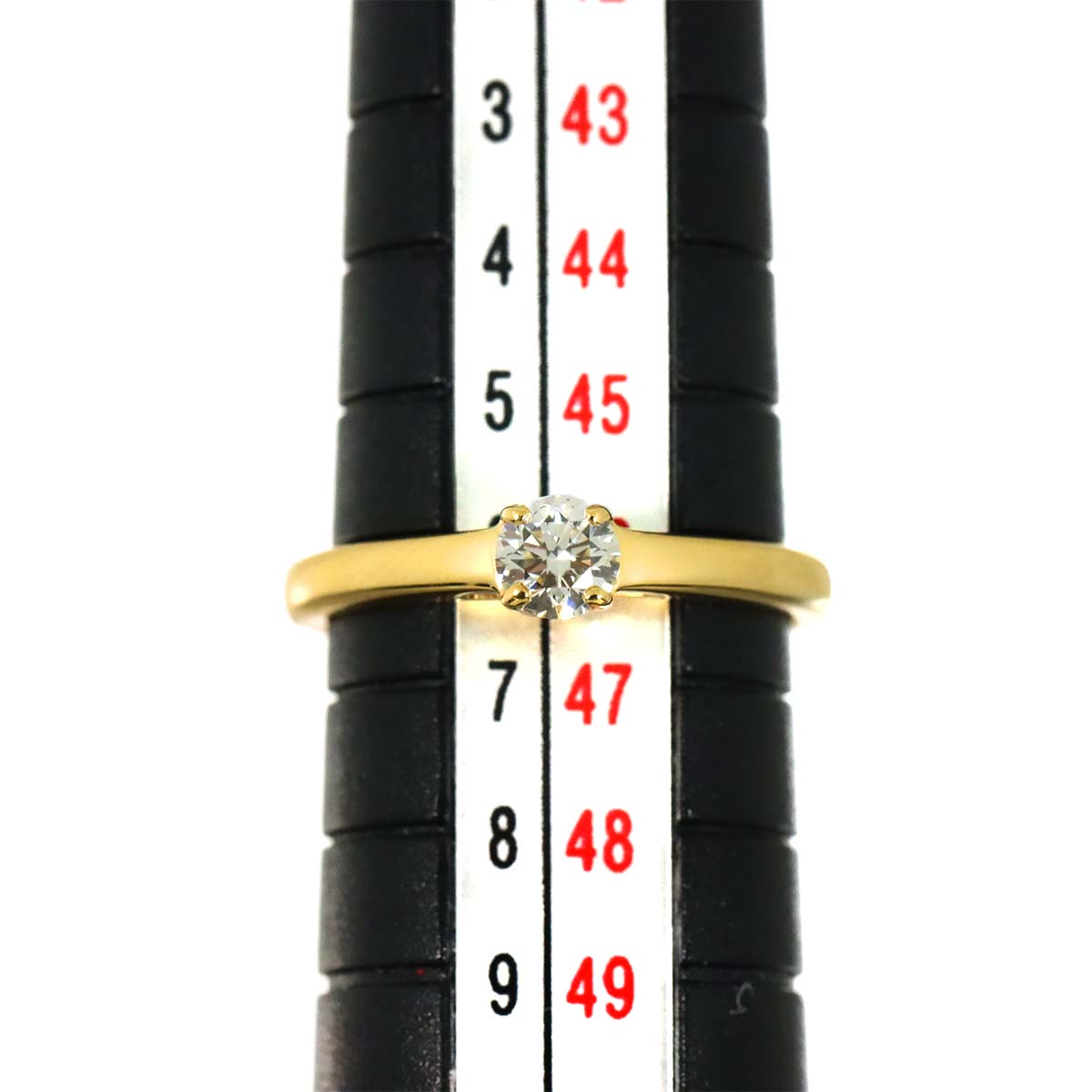 Diamond 0.218ct F/SI2/3EX Ring 18K YG Yellow Gold 750 3.75(US)