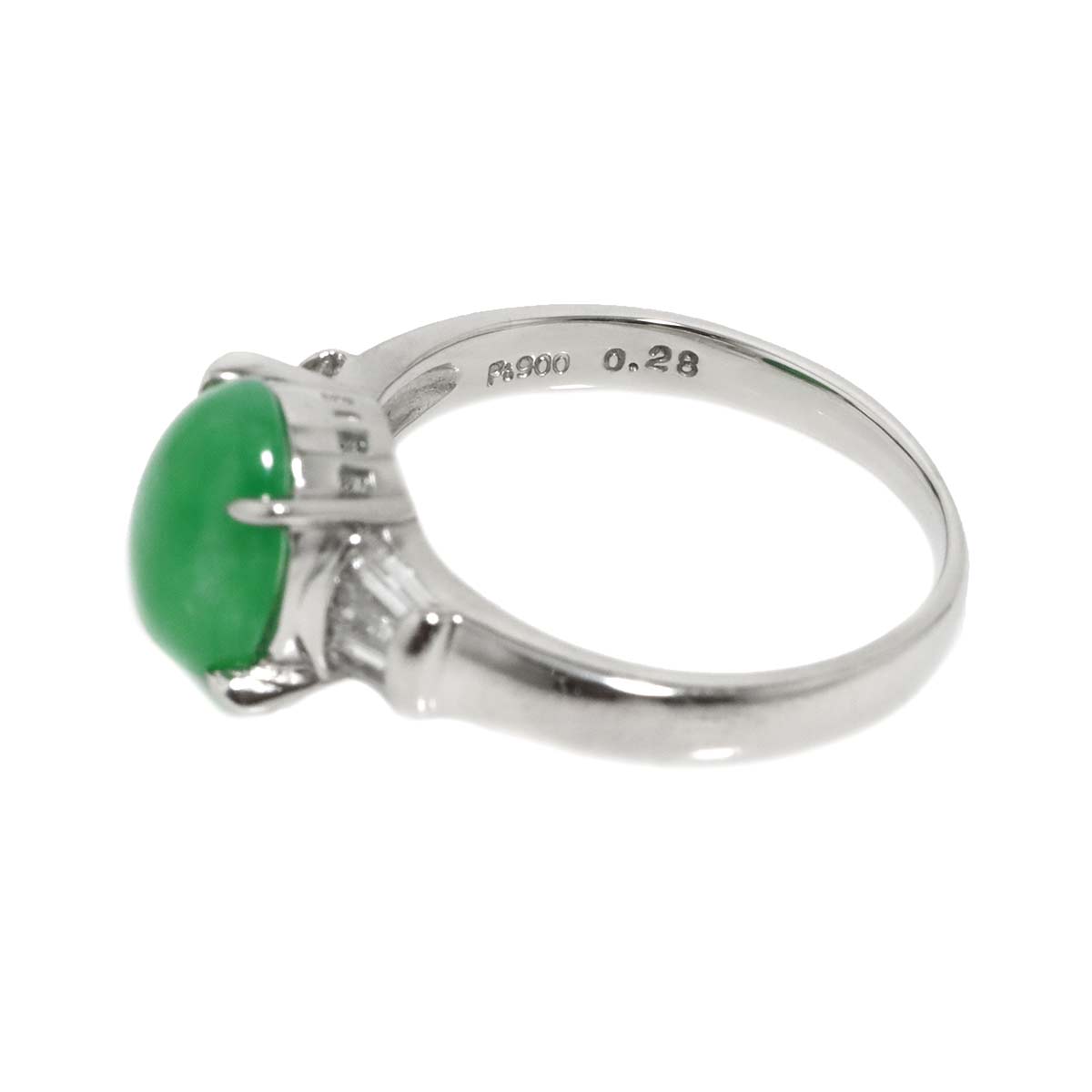 Jade Diamond 0.28ct Ring Pt Platinum size6(US)