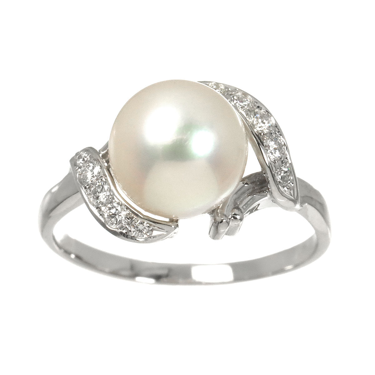 South Sea pearl 9.2mm Diamond Ring Pt size7.5(US)