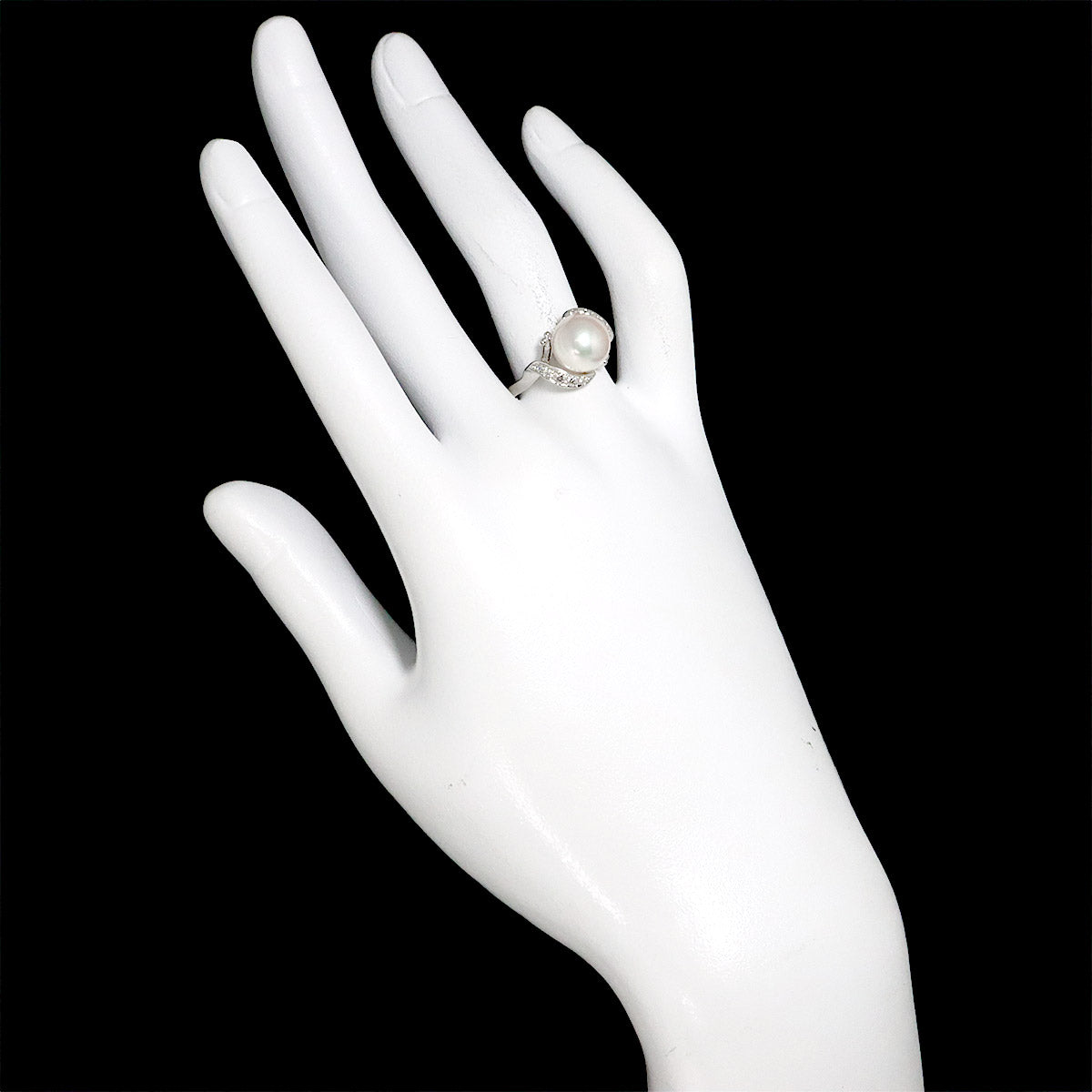 South Sea pearl 9.2mm Diamond Ring Pt size7.5(US)