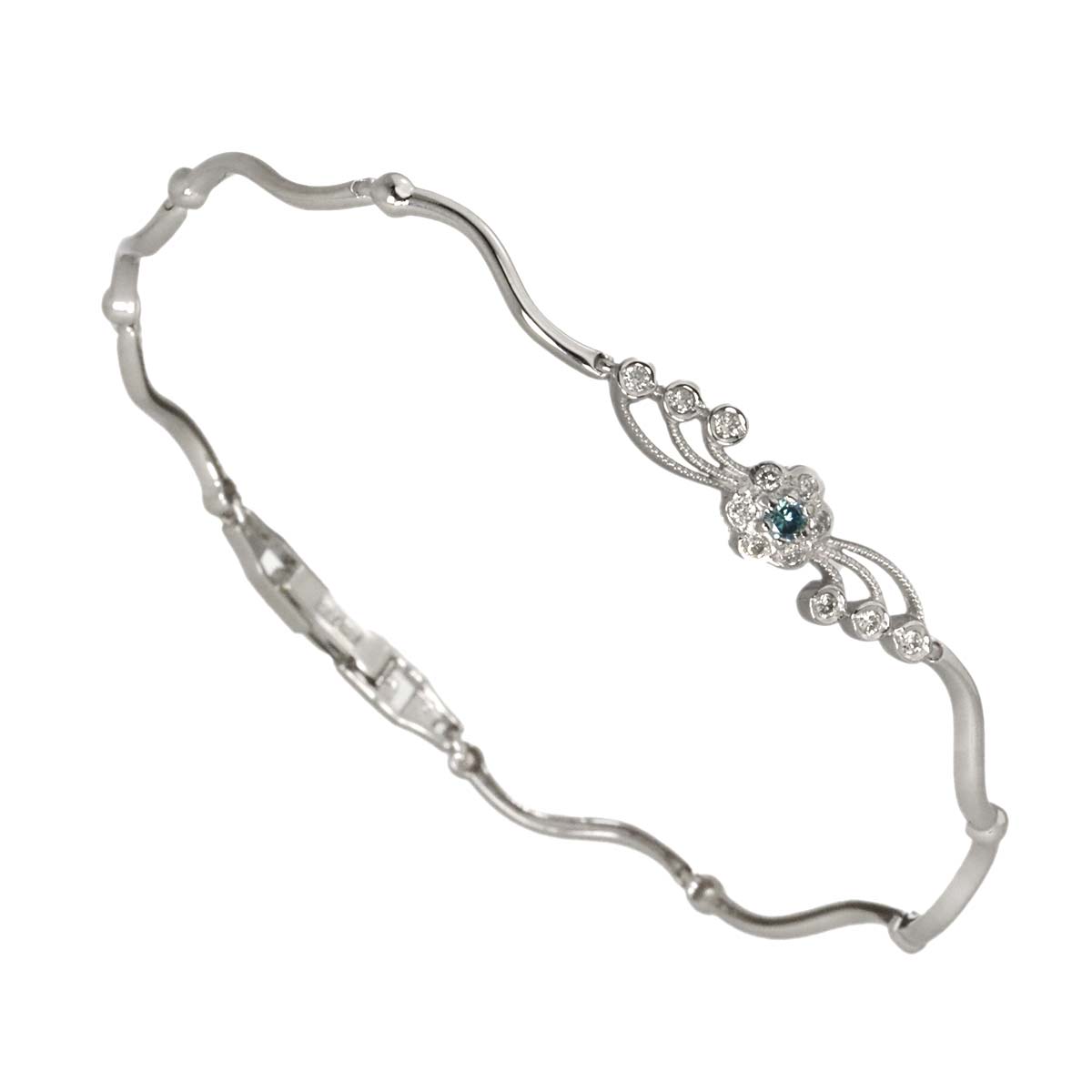 Diamond 0.16ct Bracelet 18K K18 WG White Gold 750