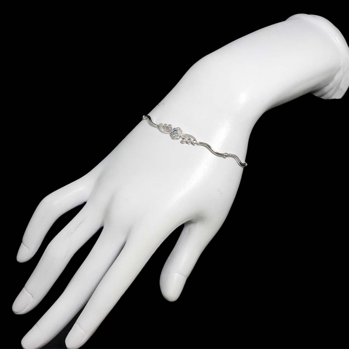 Diamond 0.16ct Bracelet 18K K18 WG White Gold 750