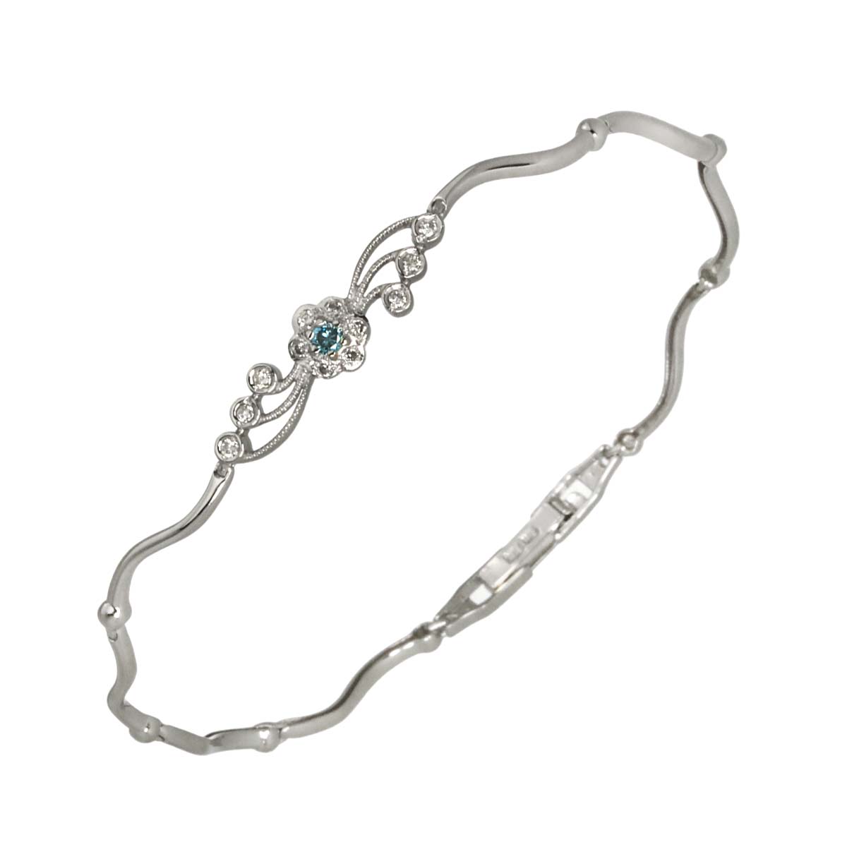 Diamond 0.16ct Bracelet 18K K18 WG White Gold 750