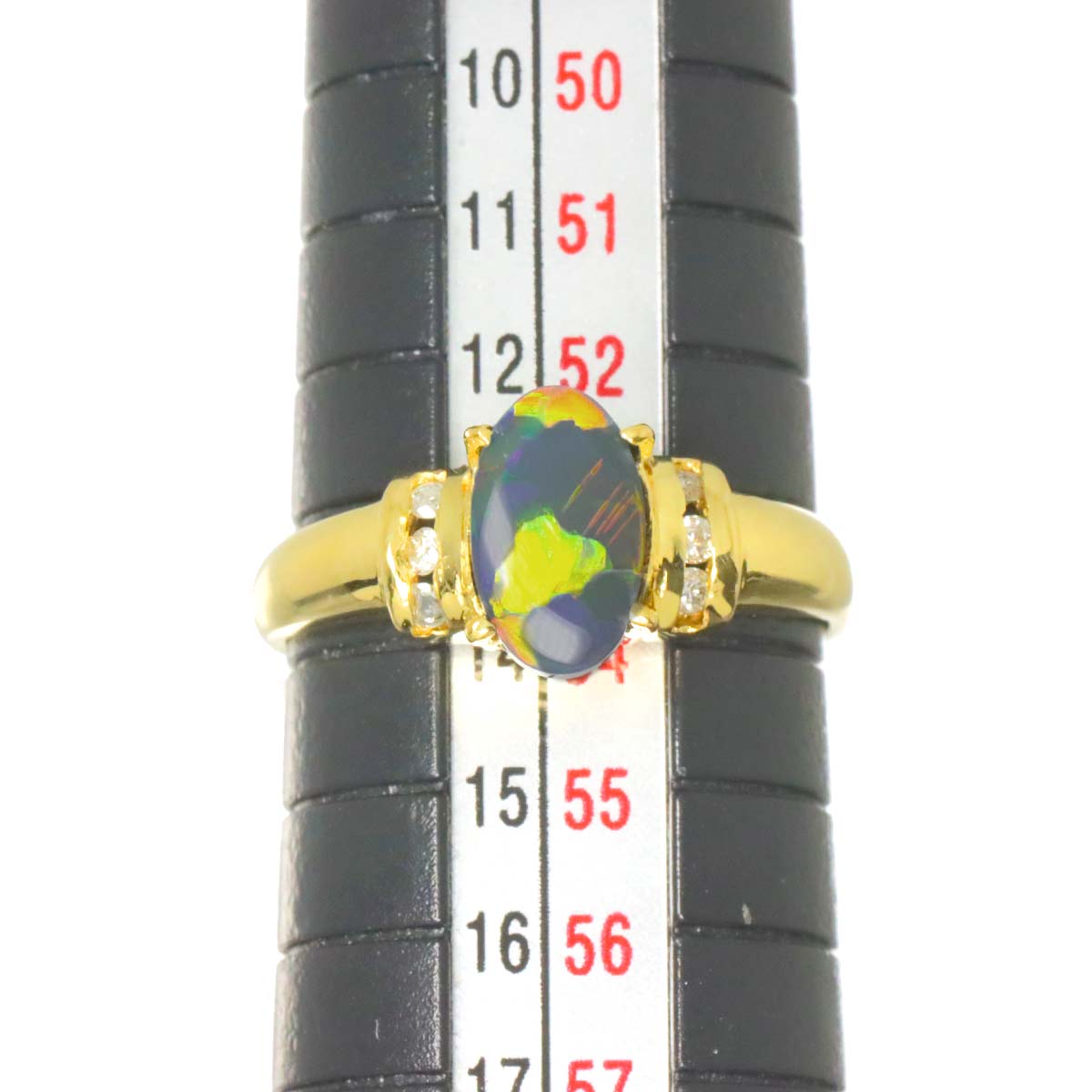Opal Diamond Ring 18K YG 750 size6(US)
