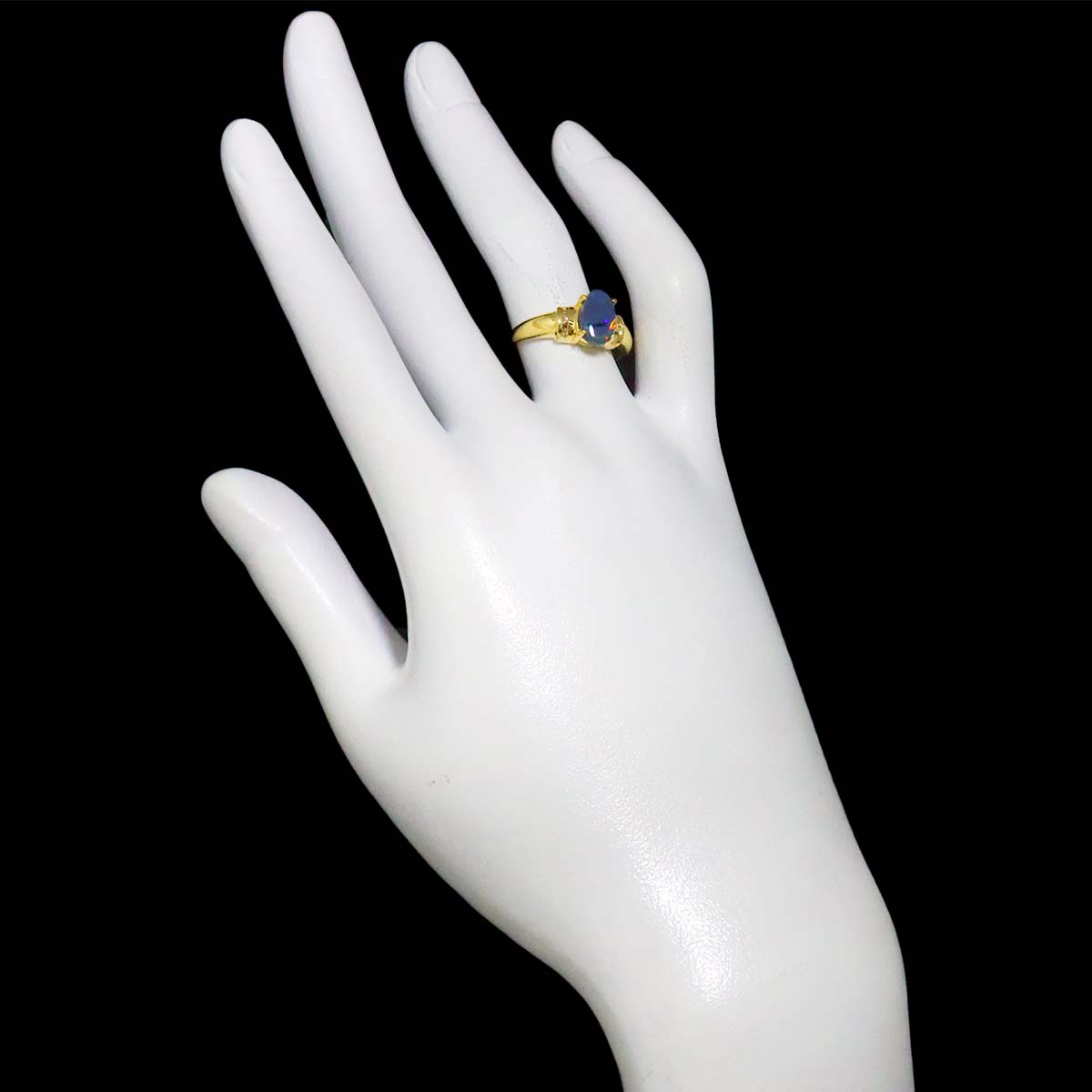 Opal Diamond Ring 18K YG 750 size6(US)