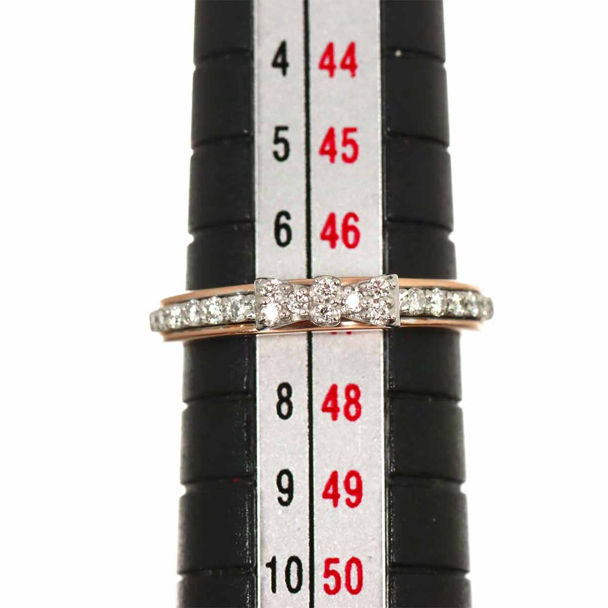 Diamond0.15ct Ring 18K PG WG 750 Size4(US)
