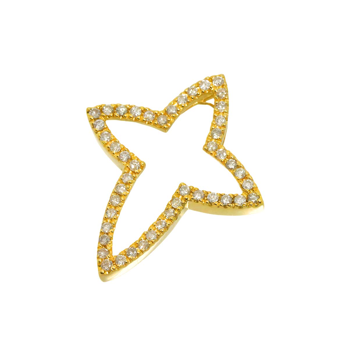 Diamond 0.52ct Pendant 18K YG Yellow Gold 750
