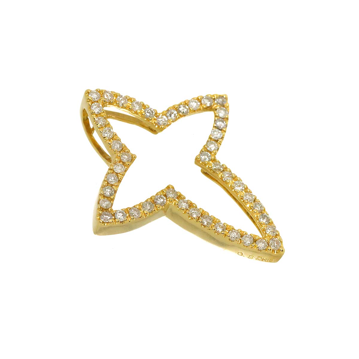 Diamond 0.52ct Pendant 18K YG Yellow Gold 750