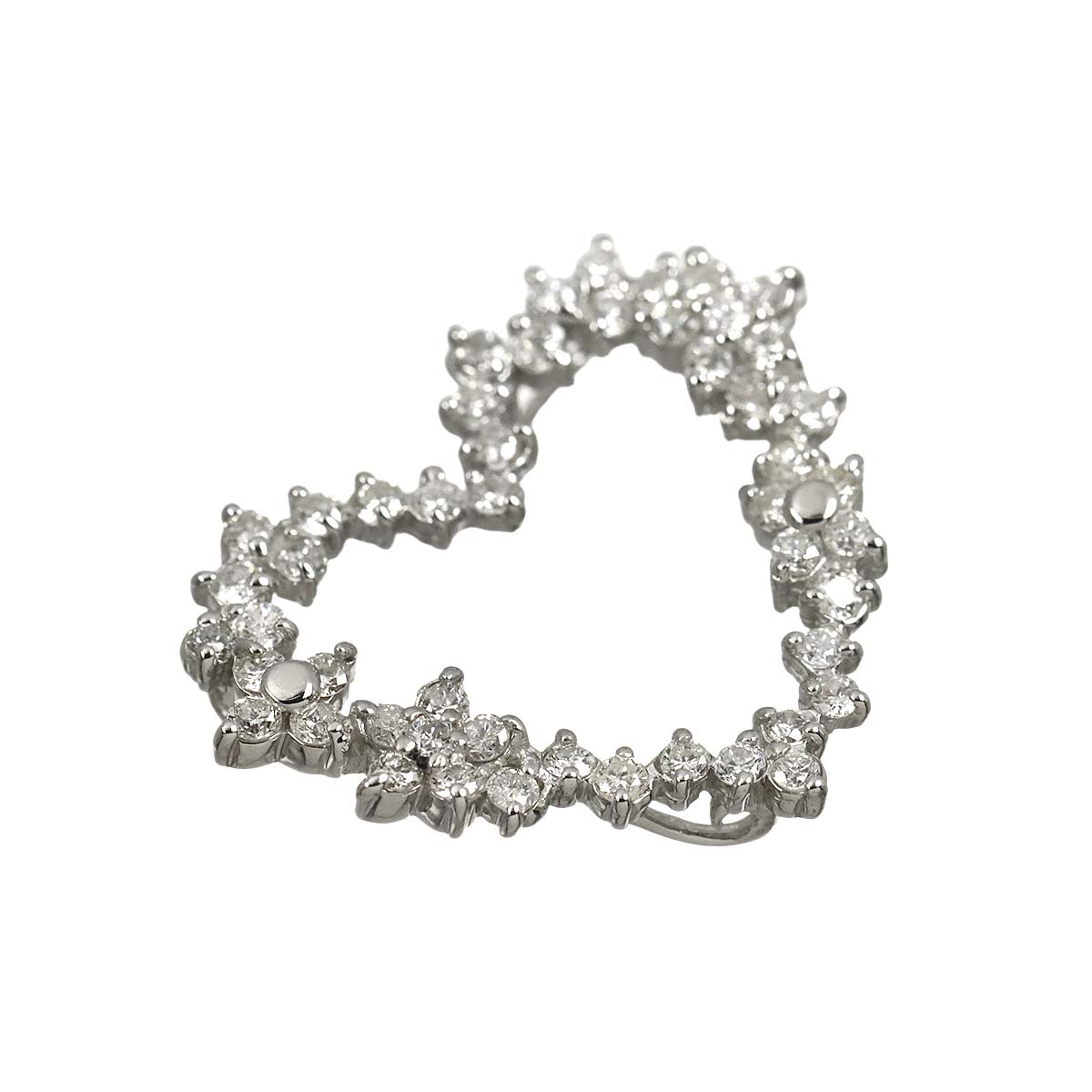 Diamond 1.00ct Pendant Top 18K K18 WG White Gold 750