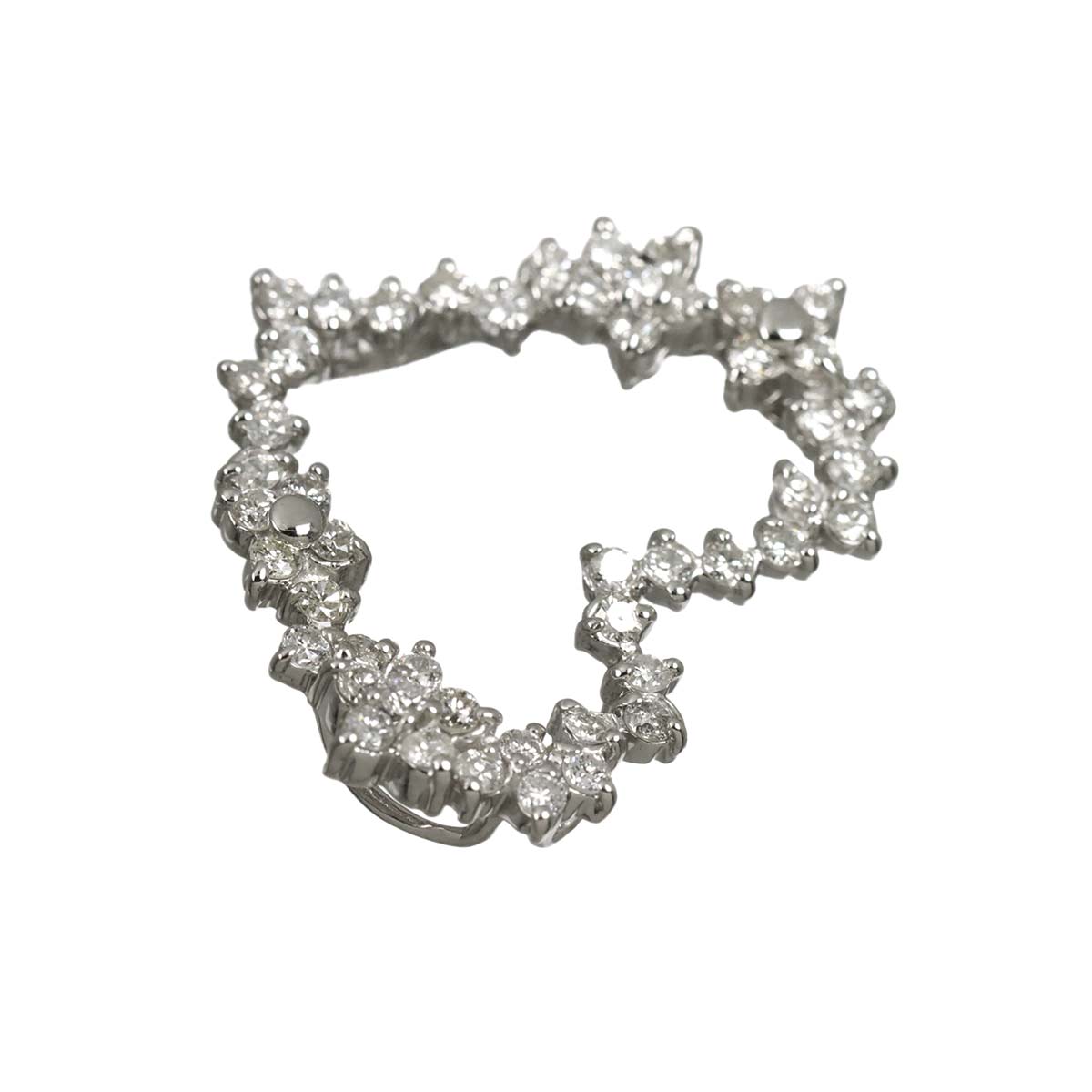 Diamond 1.00ct Pendant Top 18K K18 WG White Gold 750