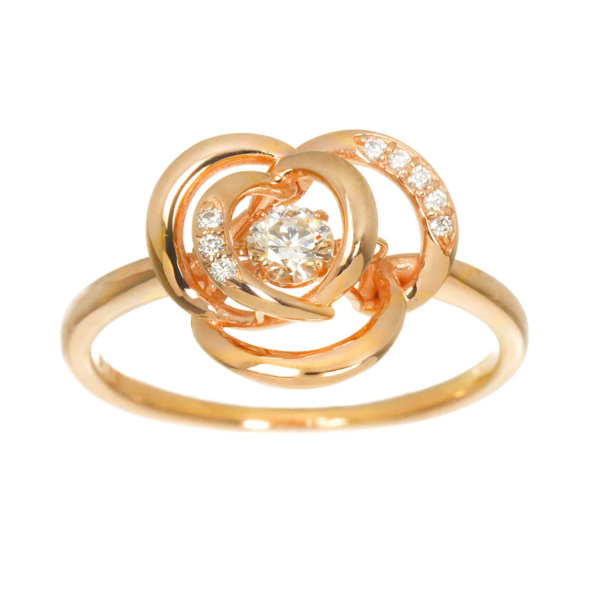 Diamond 0.16ct Ring 18K PG Pink Gold 750 Size5.25(US)