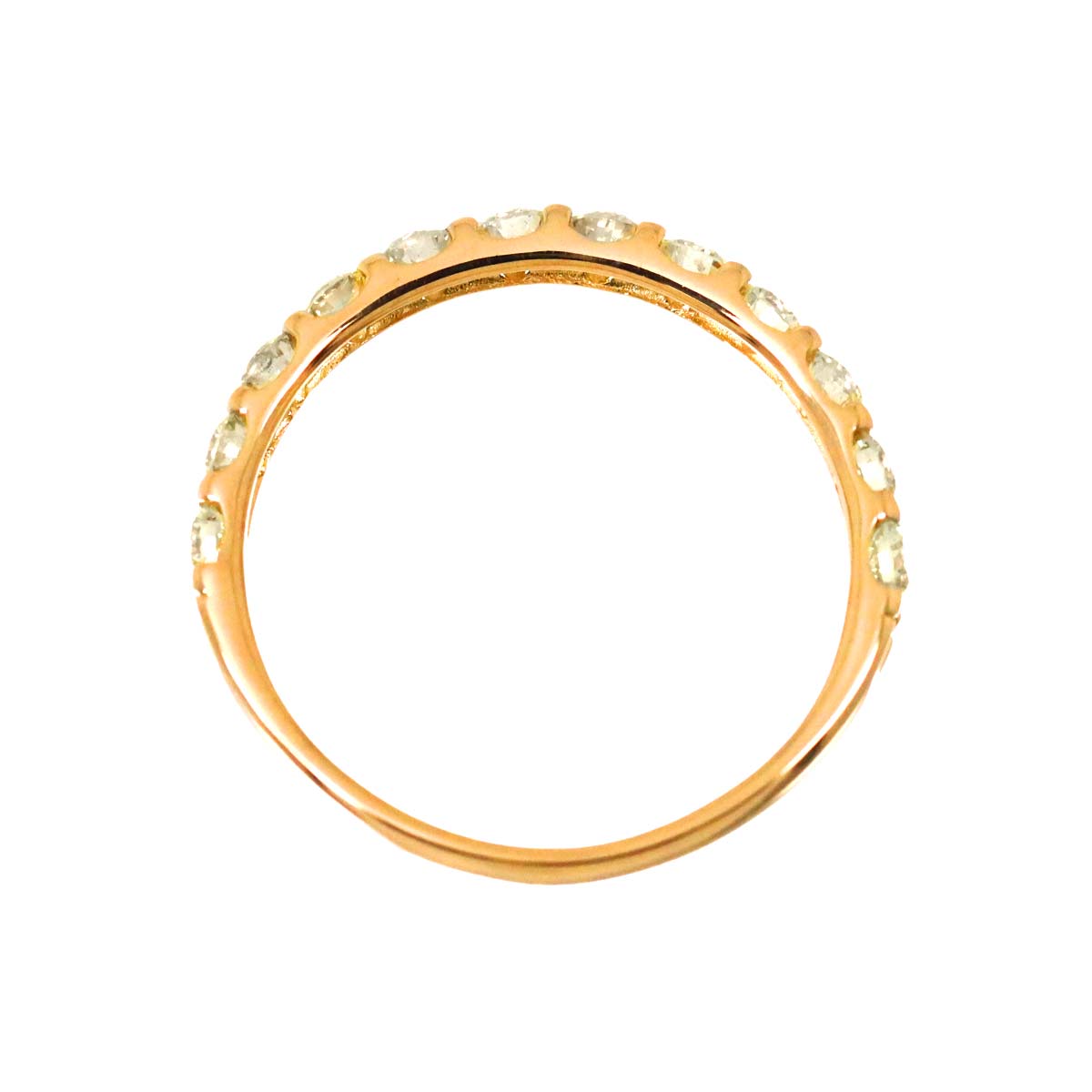 Diamond 0.74ct Ring 18K PG Pink Gold 750 Size6-6.25(US)