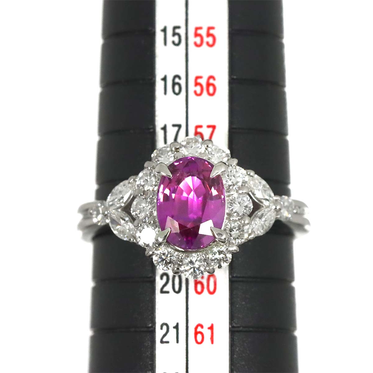 Sapphire 2.13ct Diamond 1.00ct Ring Pt Platinum size8.25-8.75(US)