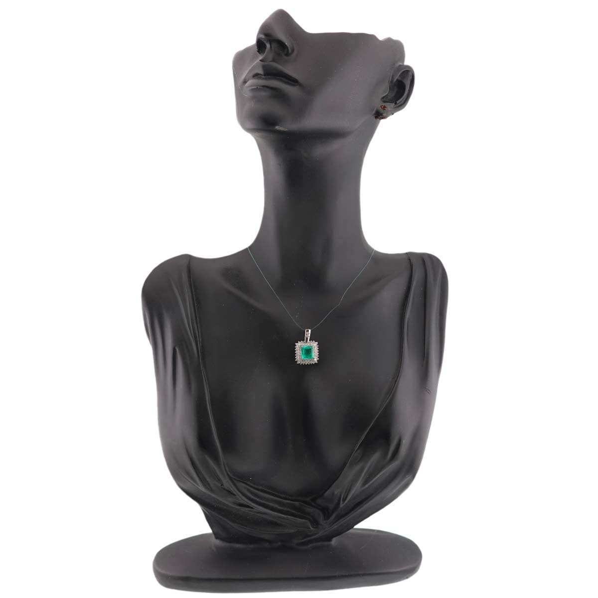 Emerald 1.47ct Diamond 0.66ct Pendant Top Pt Platinum