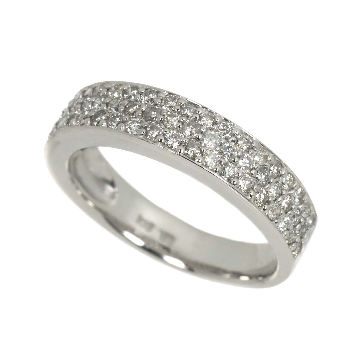 Diamond 0.63ct Ring 18K K18 WG White Gold size5.25-5.5(US)