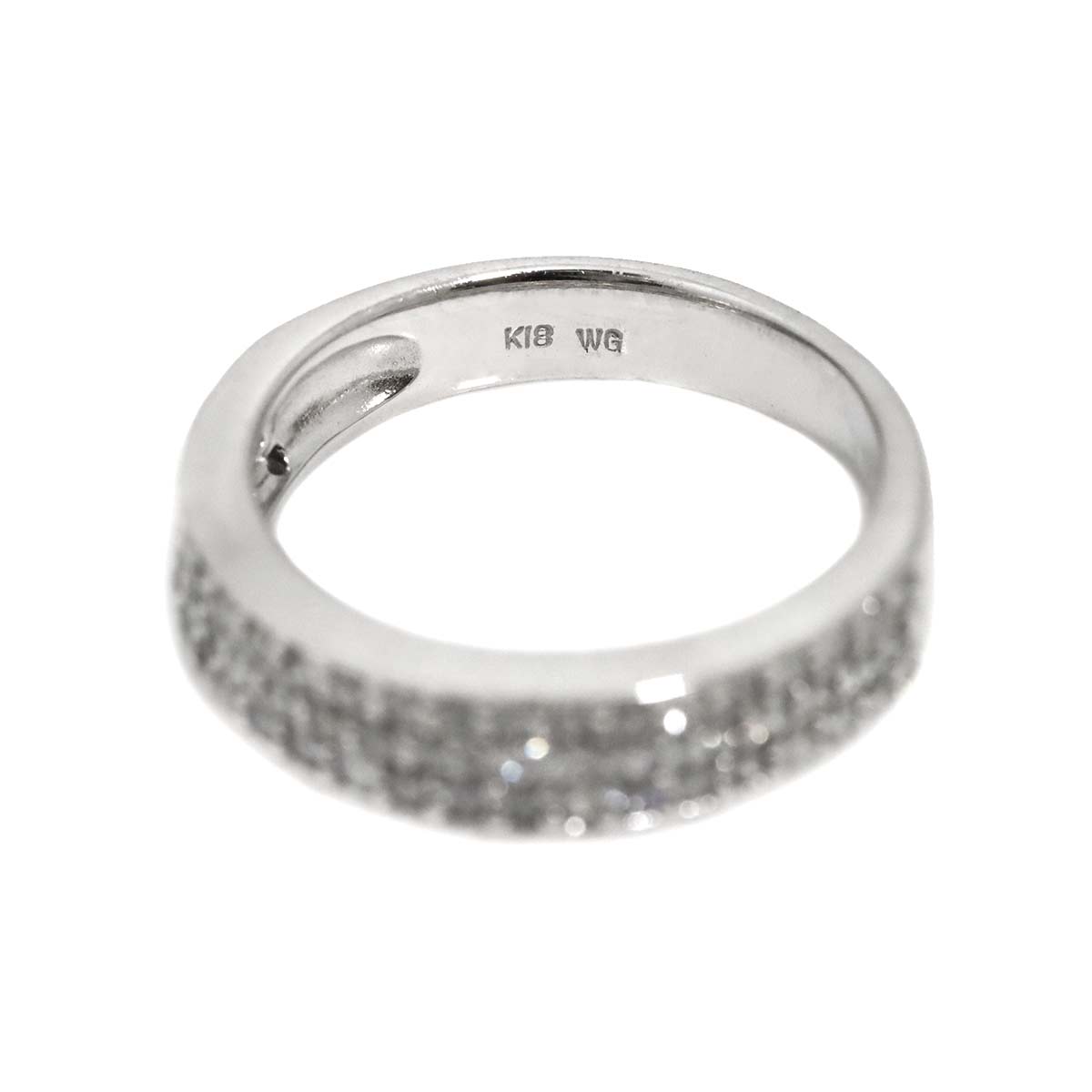 Diamond 0.63ct Ring 18K K18 WG White Gold size5.25-5.5(US)